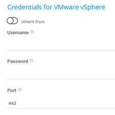 Credentials for VMware vSphere