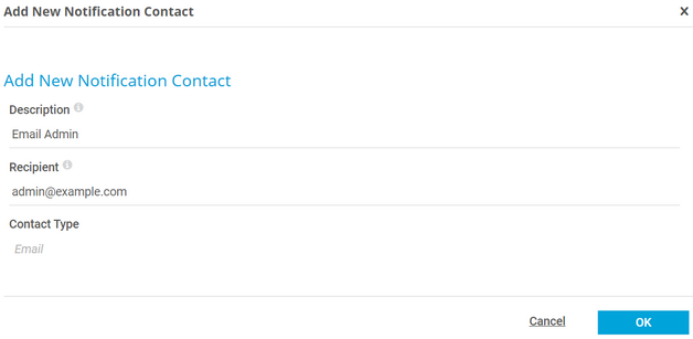 Add New Notification Contact Add New Notification Contact