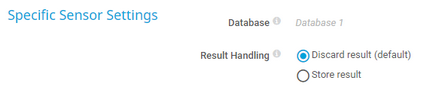 Specific Sensor Settings Specific Sensor Settings