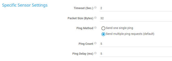Specific Sensor Settings Specific Sensor Settings