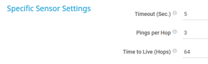 Specific Sensor Settings Specific Sensor Settings
