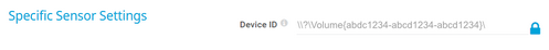 Specific Sensor Settings Specific Sensor Settings