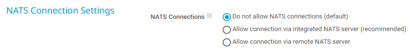 NATS Connection Settings